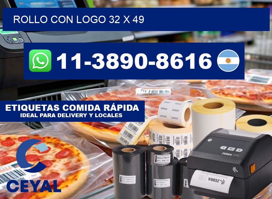 Rollo con logo 32 x 49