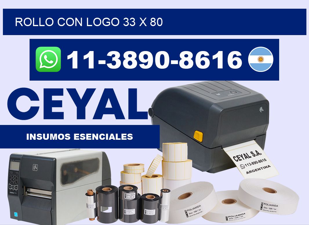 Rollo con logo 33 x 80