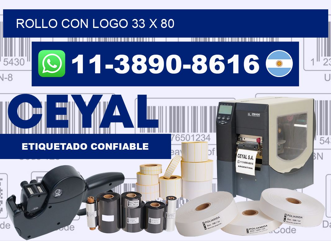 Rollo con logo 33 x 80