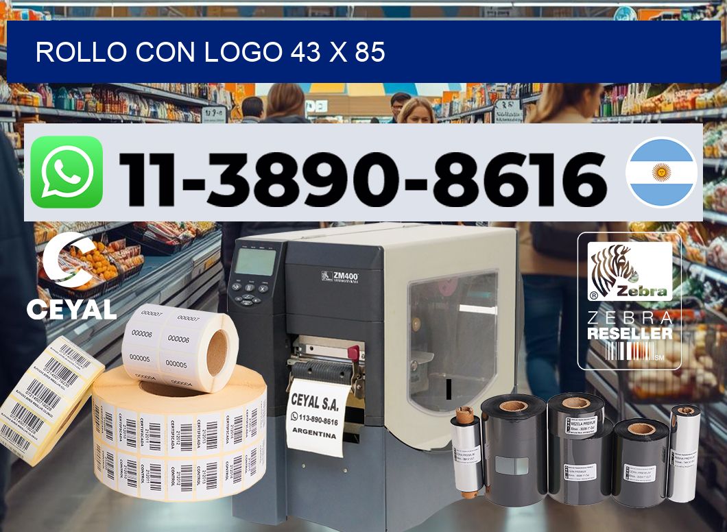 Rollo con logo 43 x 85