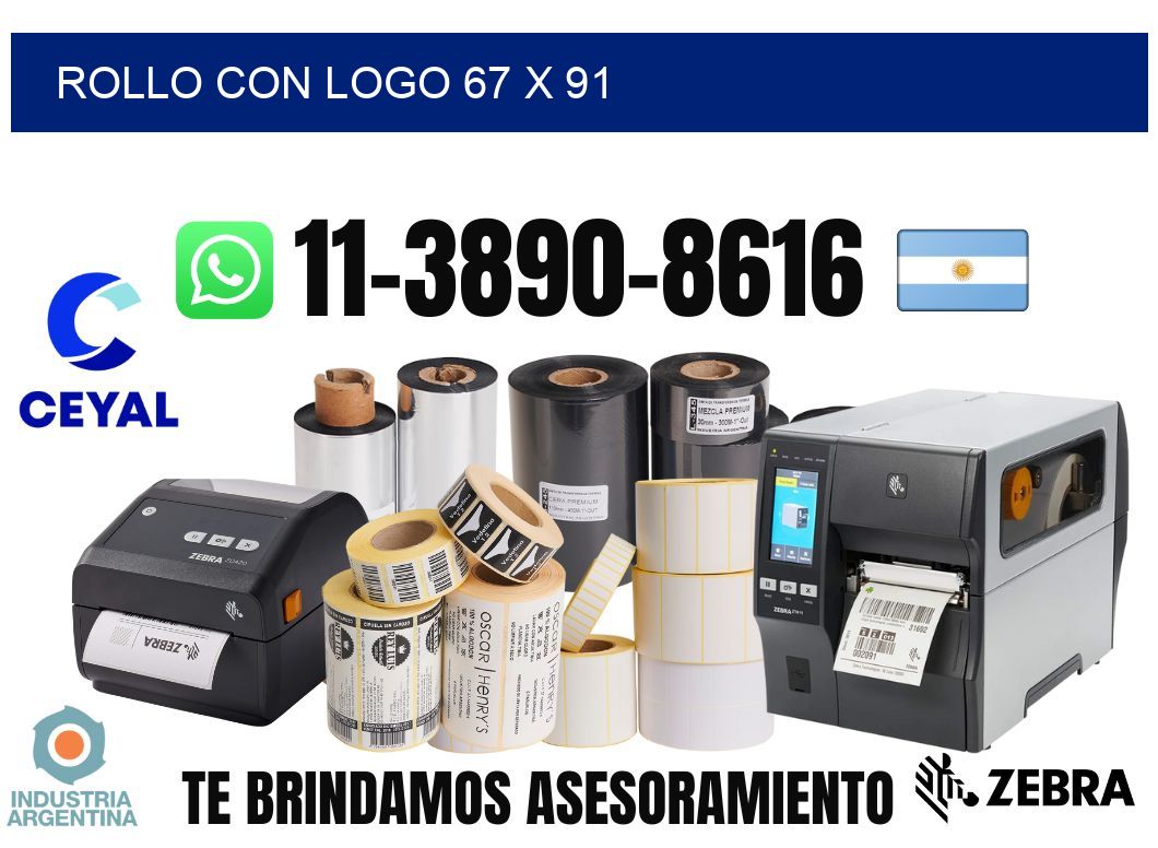 Rollo con logo 67 x 91