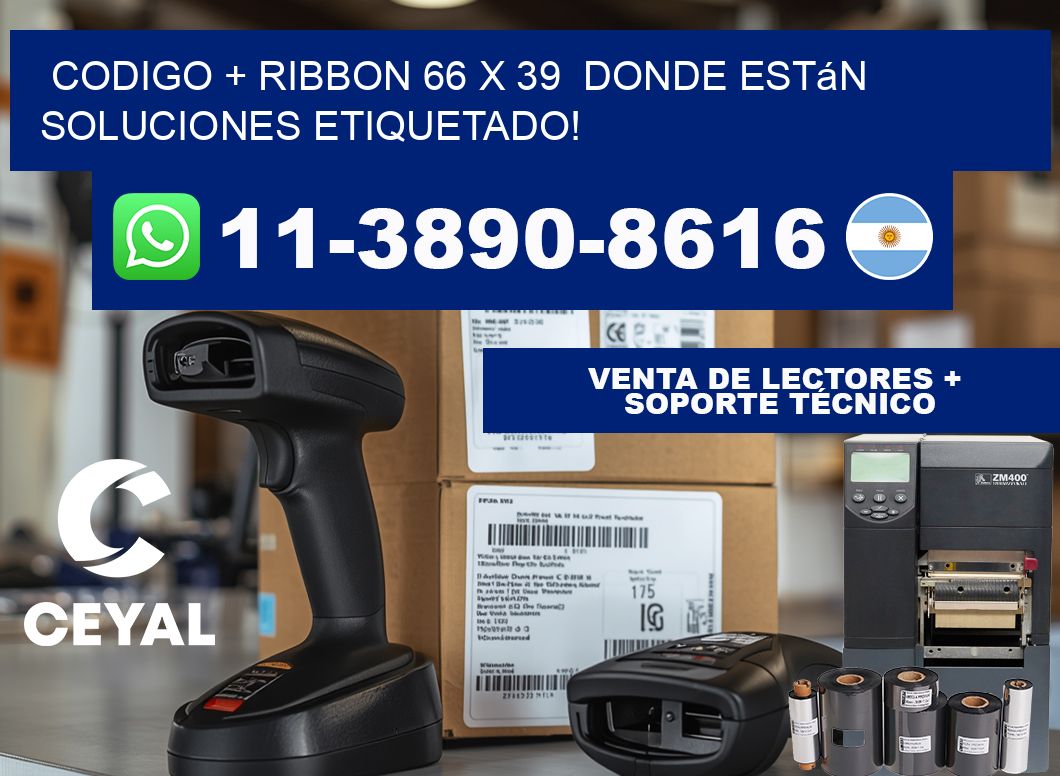 codigo + ribbon 66 x 39  donde están soluciones etiquetado!