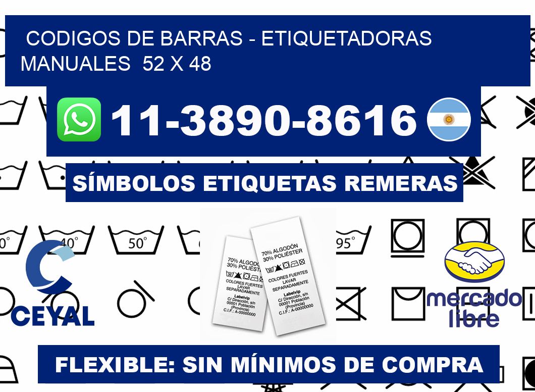 codigos de barras - Etiquetadoras Manuales  52 x 48