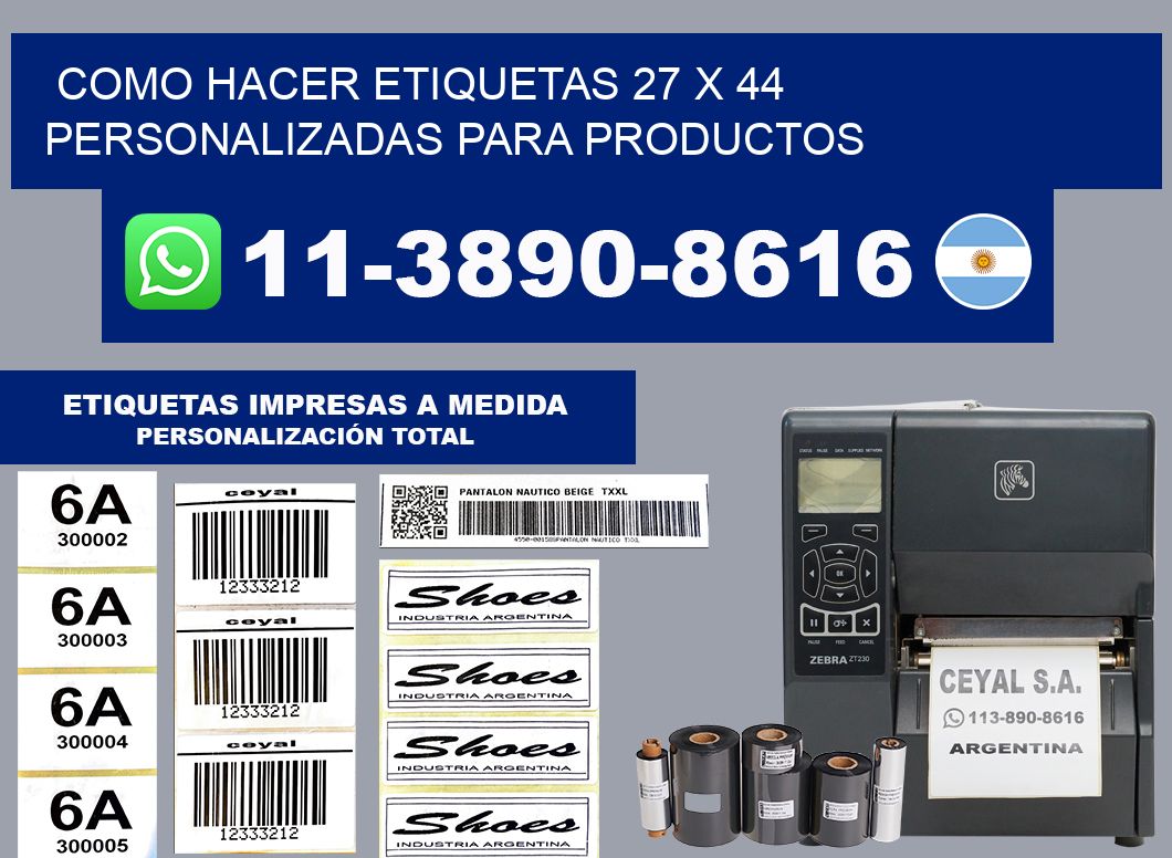 como hacer etiquetas 27 x 44 personalizadas para productos