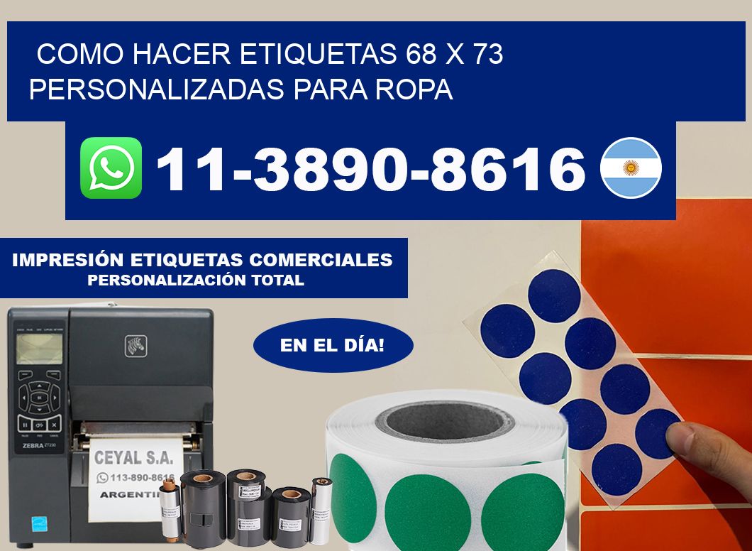como hacer etiquetas 68 x 73 personalizadas para ropa