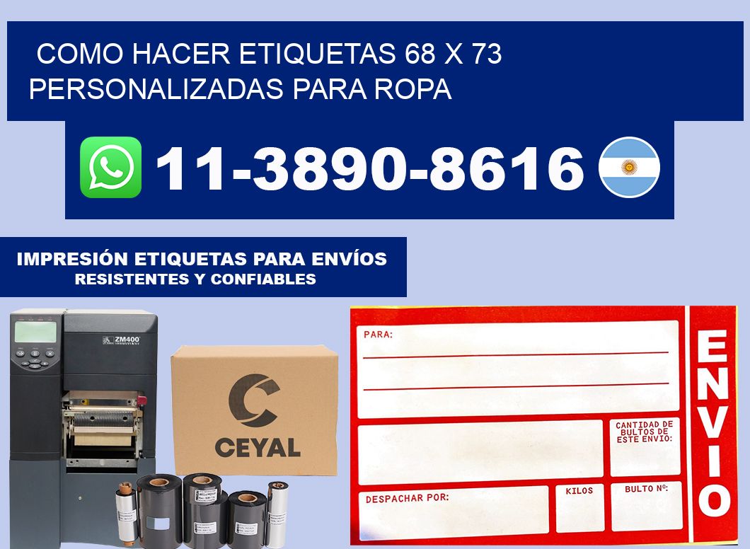 como hacer etiquetas 68 x 73 personalizadas para ropa