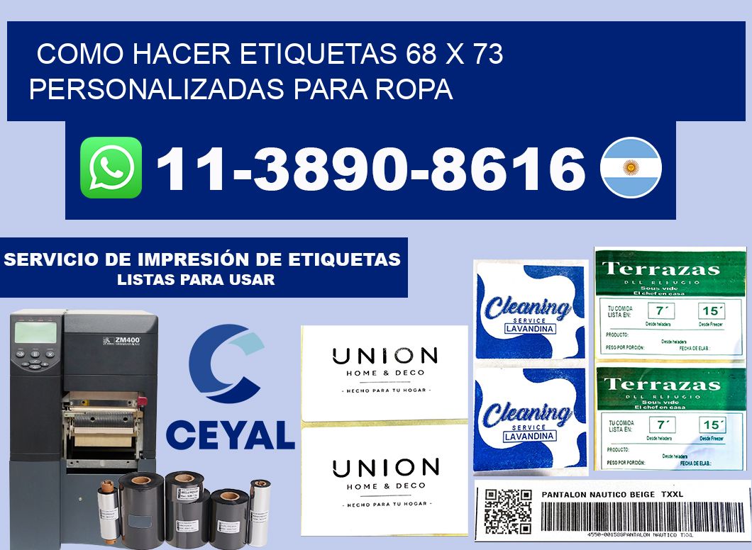 como hacer etiquetas 68 x 73 personalizadas para ropa
