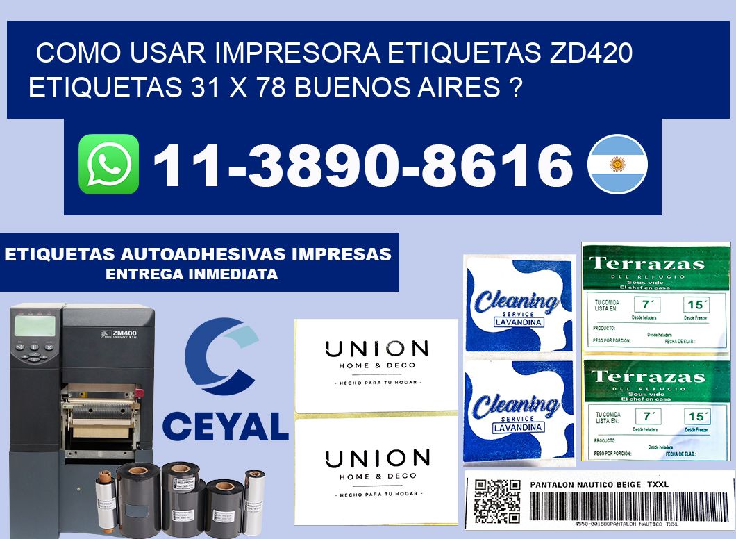 como usar impresora etiquetas zd420 etiquetas 31 x 78 Buenos Aires ?