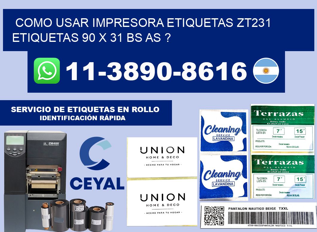 como usar impresora etiquetas zt231 etiquetas 90 x 31 BS AS ?