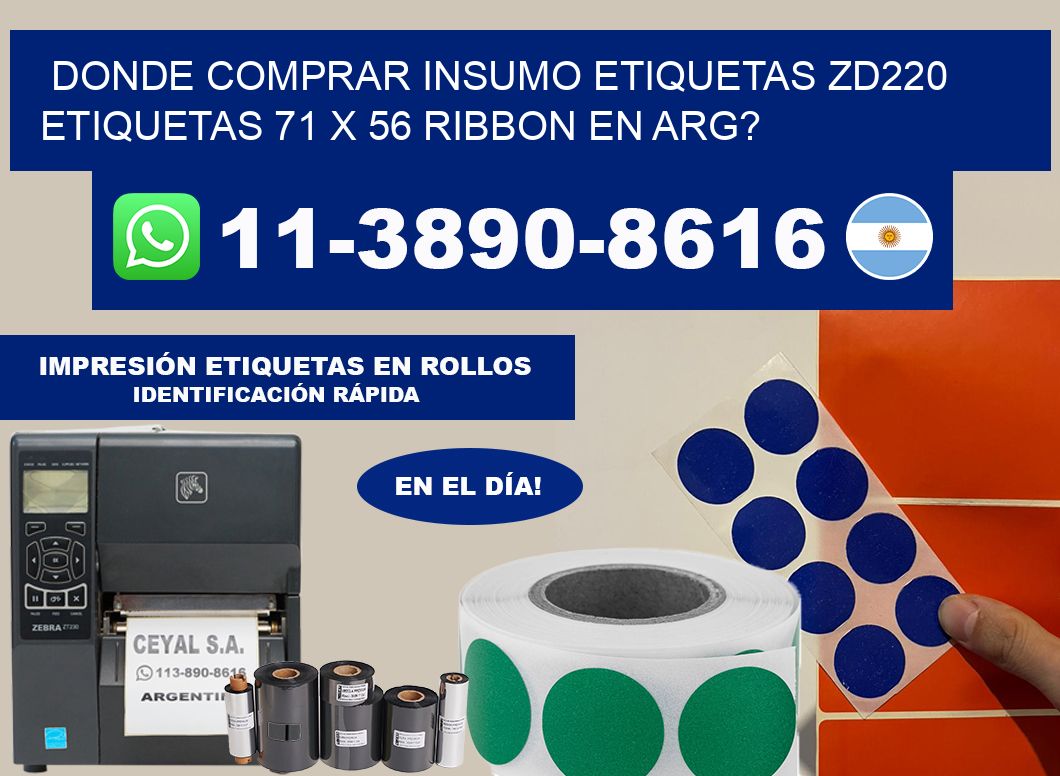 donde comprar insumo etiquetas zd220 etiquetas 71 x 56 ribbon en ARG?