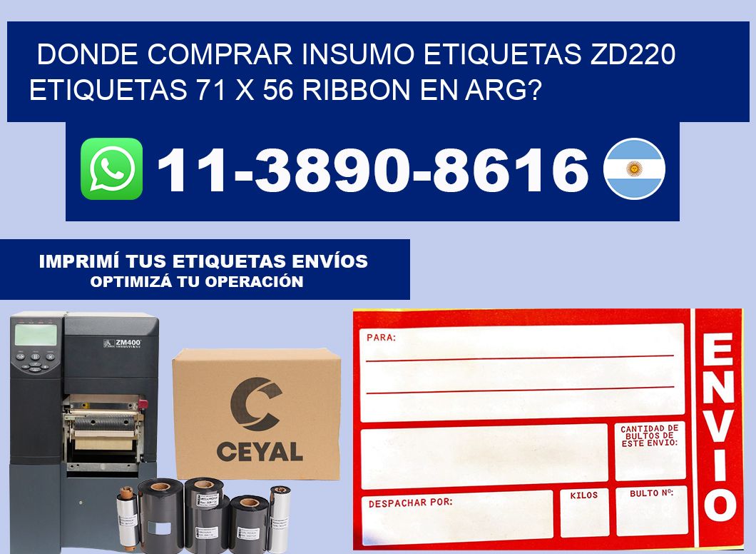 donde comprar insumo etiquetas zd220 etiquetas 71 x 56 ribbon en ARG?
