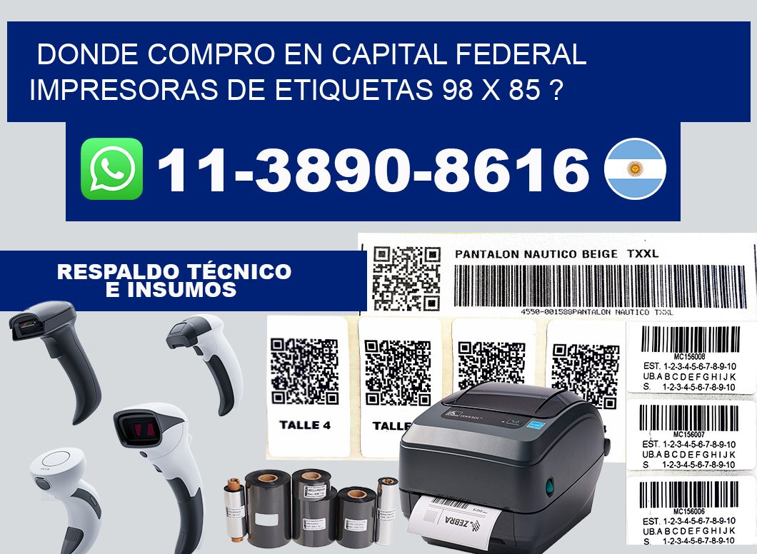 donde compro en capital federal impresoras de etiquetas 98 x 85 ?
