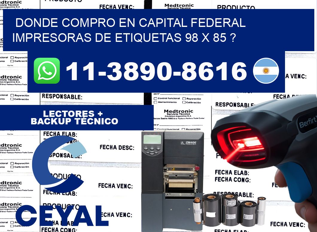 donde compro en capital federal impresoras de etiquetas 98 x 85 ?