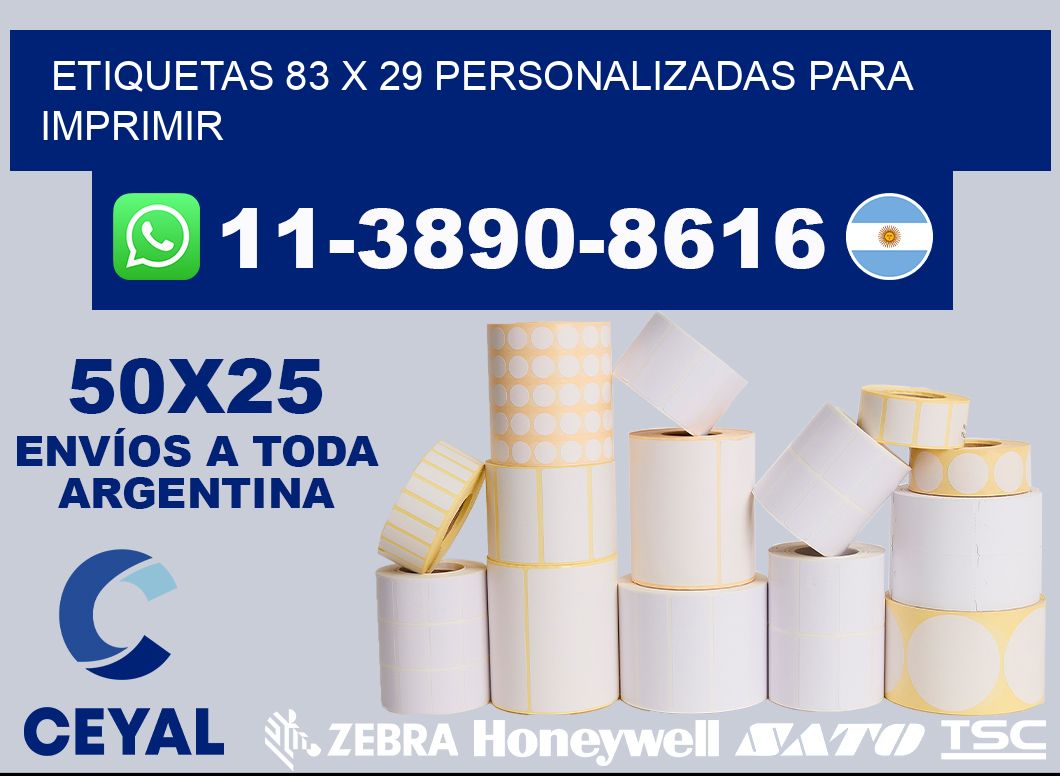 etiquetas 83 x 29 personalizadas para imprimir