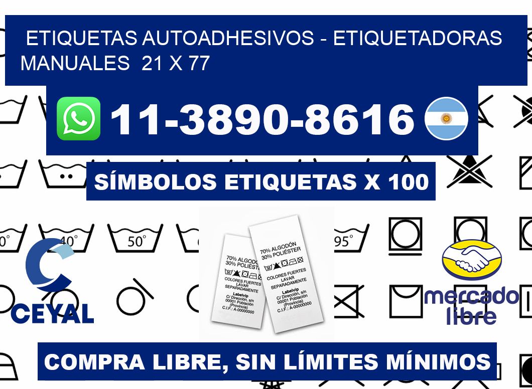etiquetas autoadhesivos - Etiquetadoras Manuales  21 x 77