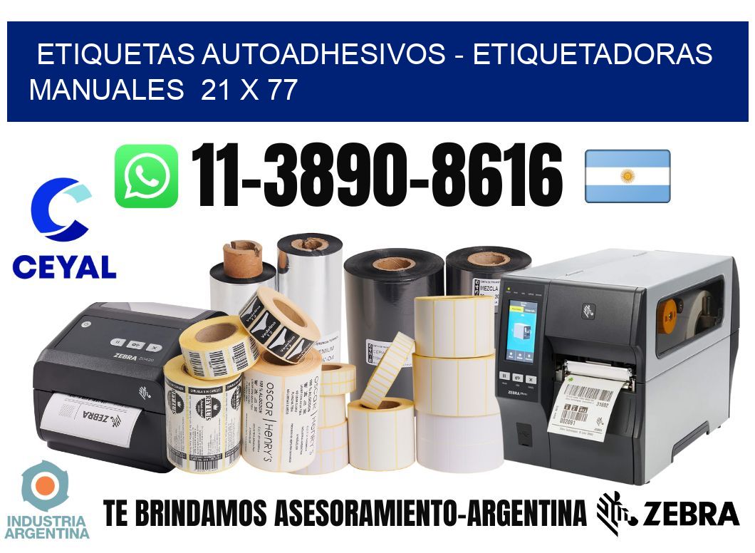 etiquetas autoadhesivos - Etiquetadoras Manuales  21 x 77