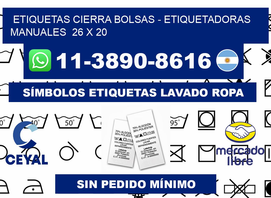 etiquetas cierra bolsas - Etiquetadoras Manuales  26 x 20