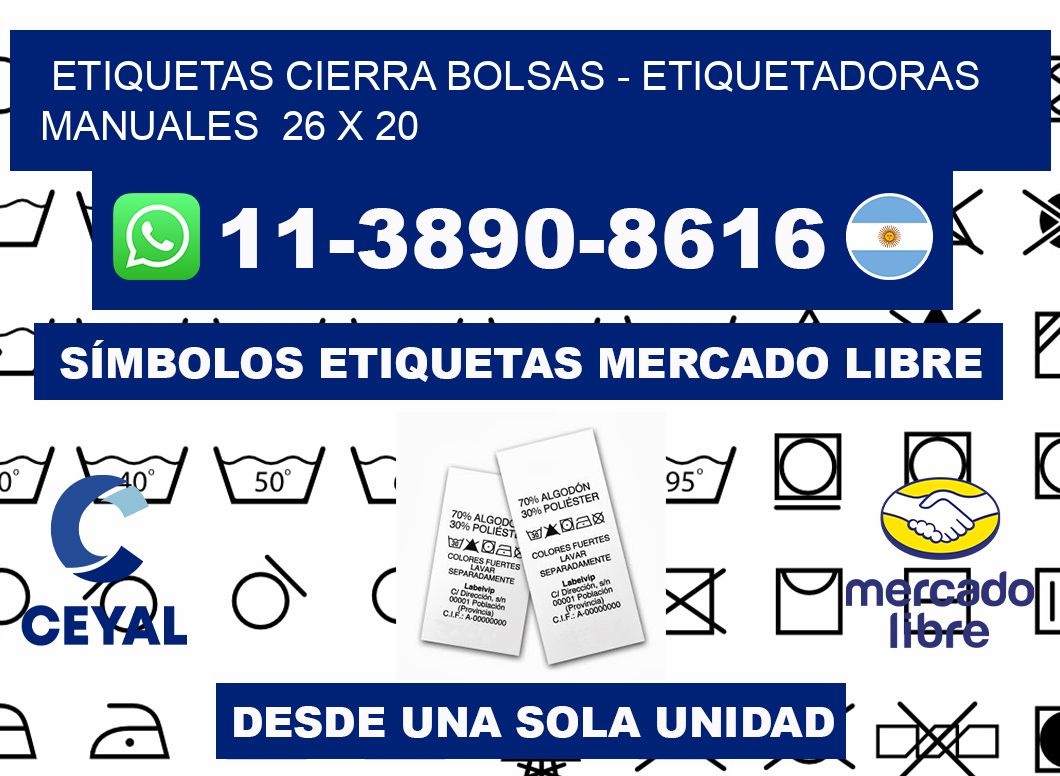 etiquetas cierra bolsas - Etiquetadoras Manuales  26 x 20