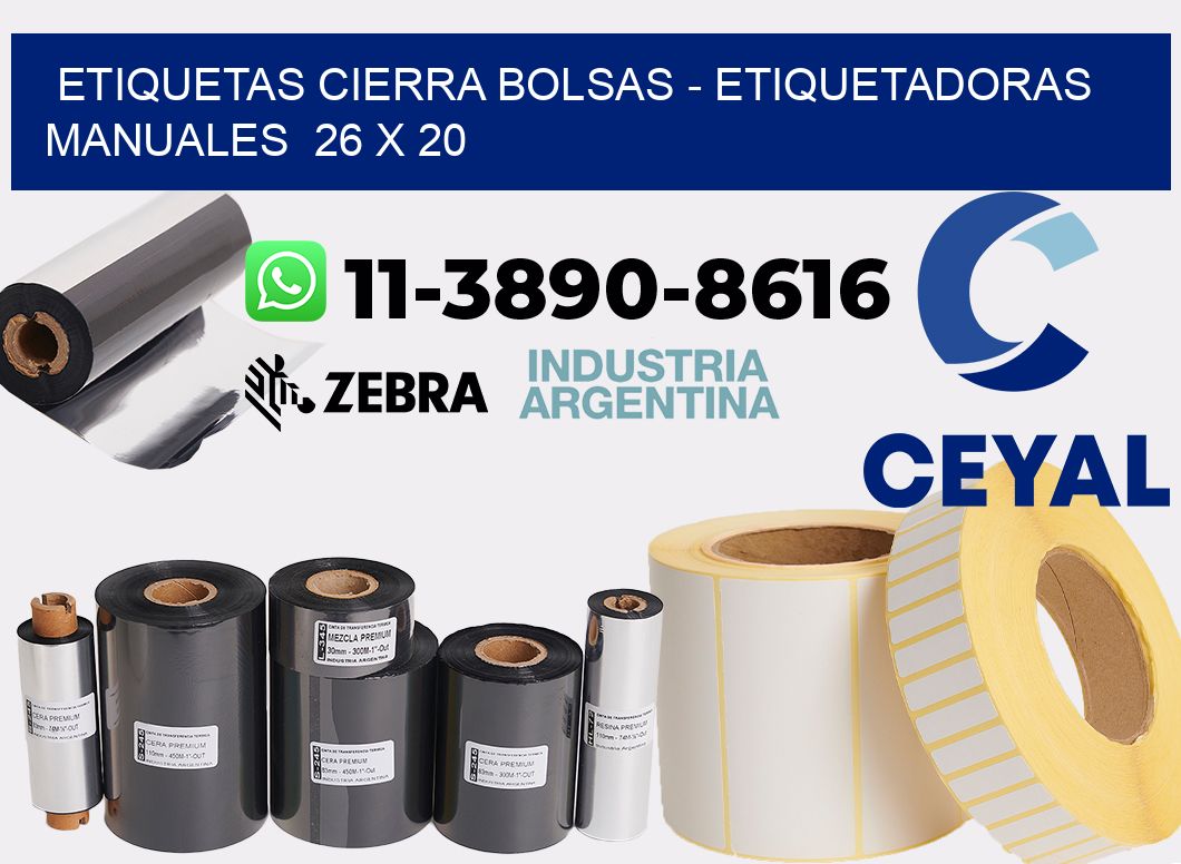 etiquetas cierra bolsas - Etiquetadoras Manuales  26 x 20