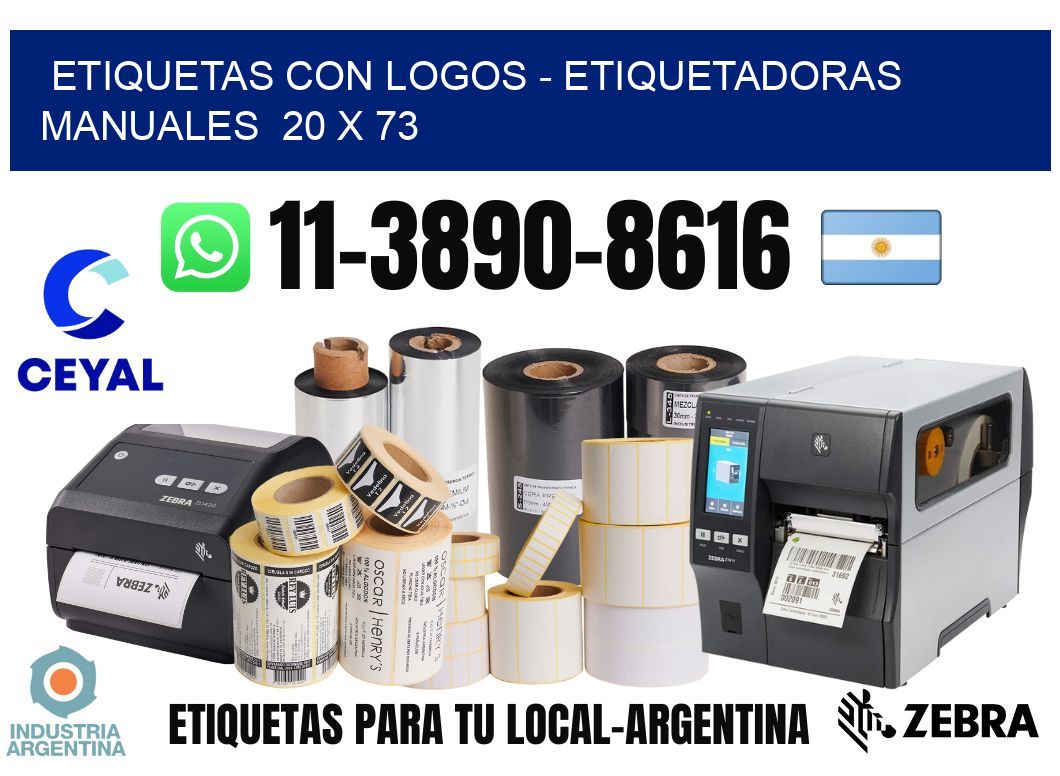 etiquetas con logos - Etiquetadoras Manuales  20 x 73