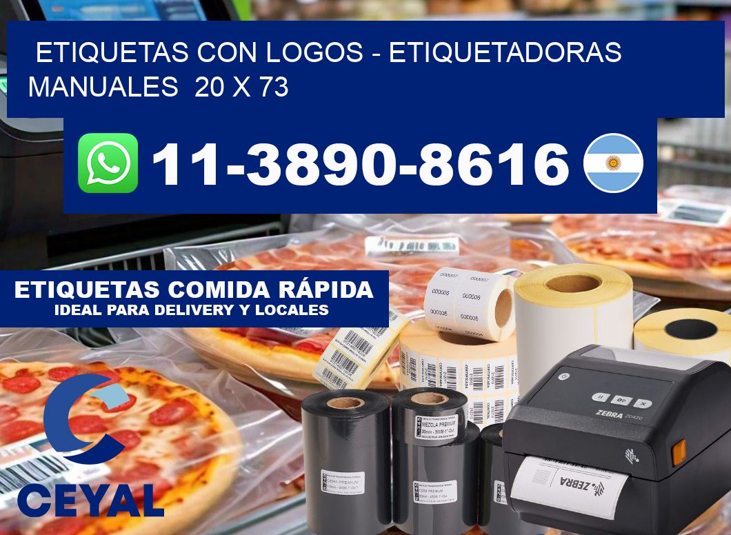 etiquetas con logos - Etiquetadoras Manuales  20 x 73