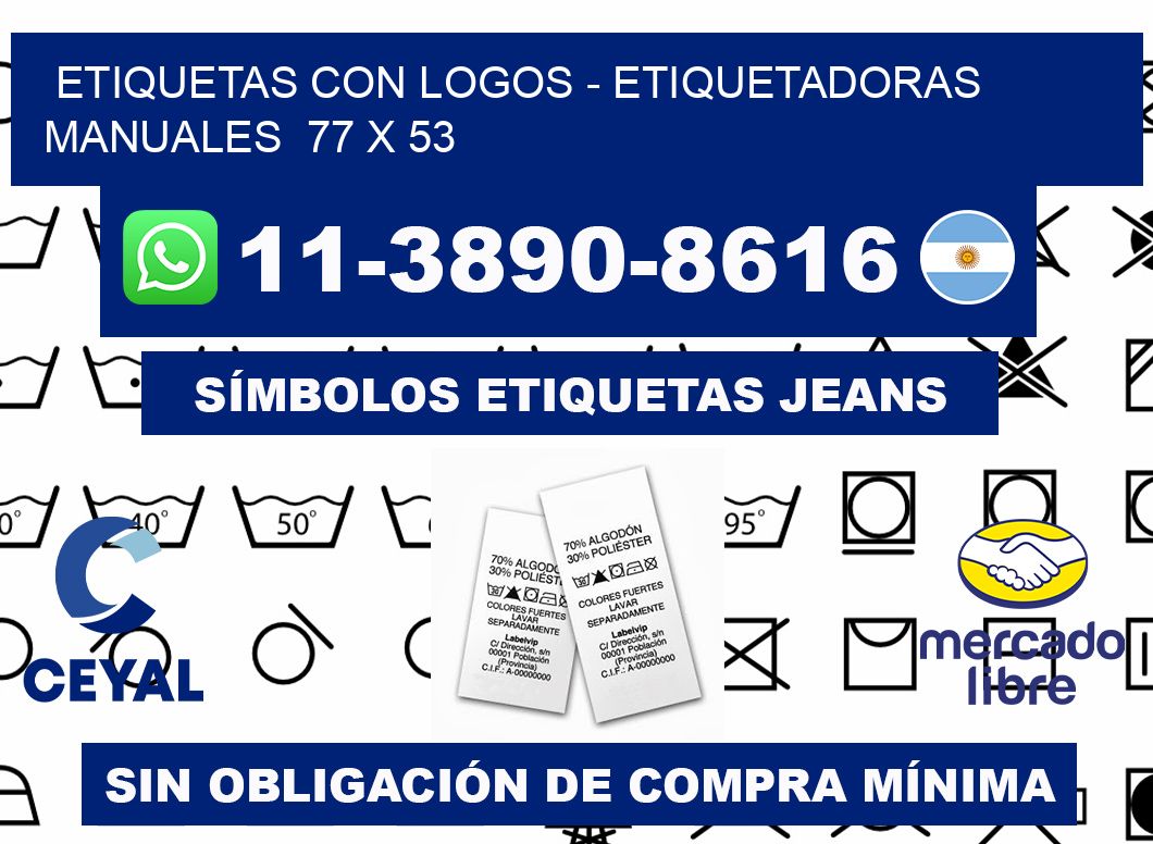 etiquetas con logos - Etiquetadoras Manuales  77 x 53