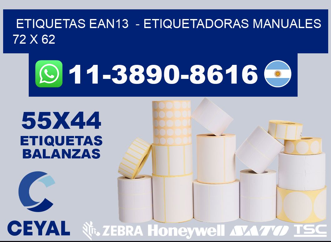 etiquetas ean13  - Etiquetadoras Manuales  72 x 62