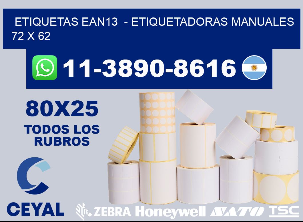 etiquetas ean13  - Etiquetadoras Manuales  72 x 62