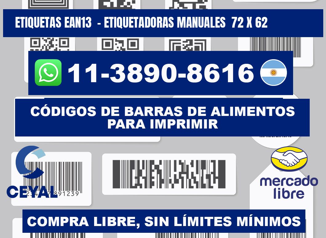 etiquetas ean13  - Etiquetadoras Manuales  72 x 62