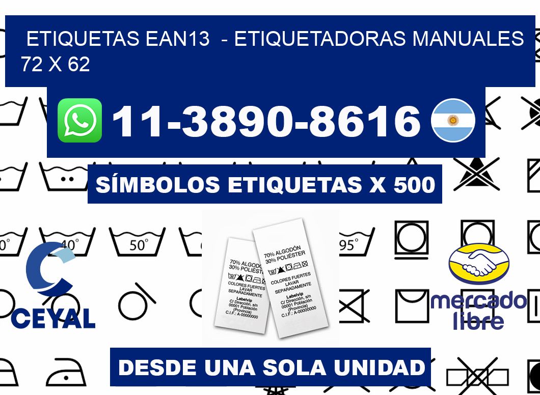 etiquetas ean13  - Etiquetadoras Manuales  72 x 62