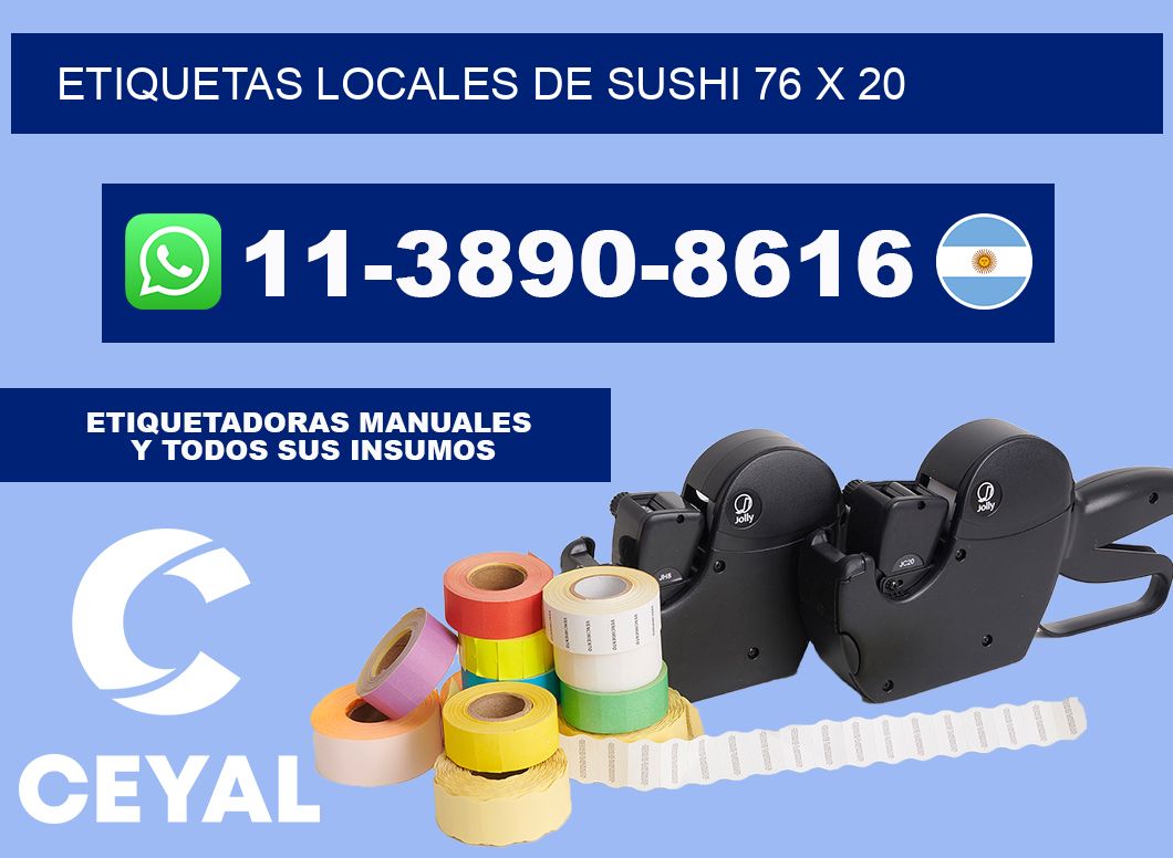 etiquetas locales de sushi 76 x 20