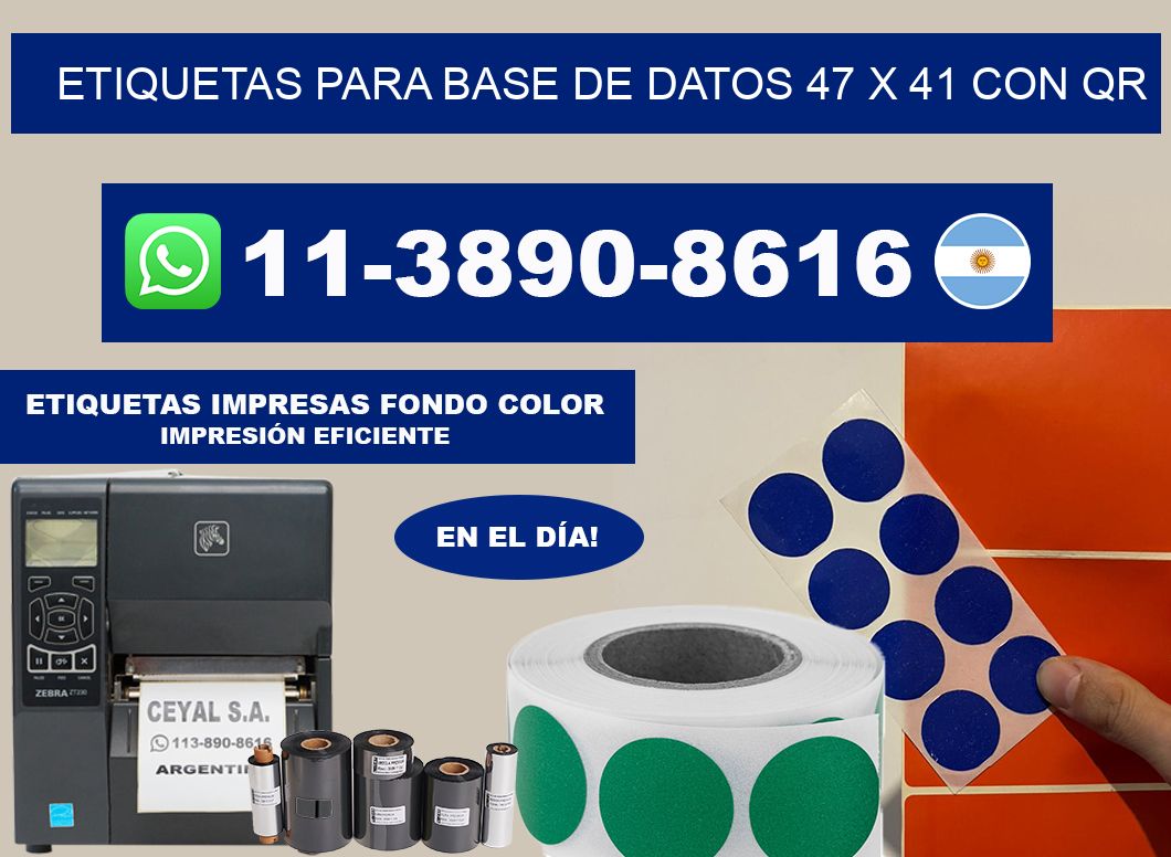 etiquetas para base de datos 47 x 41 con QR