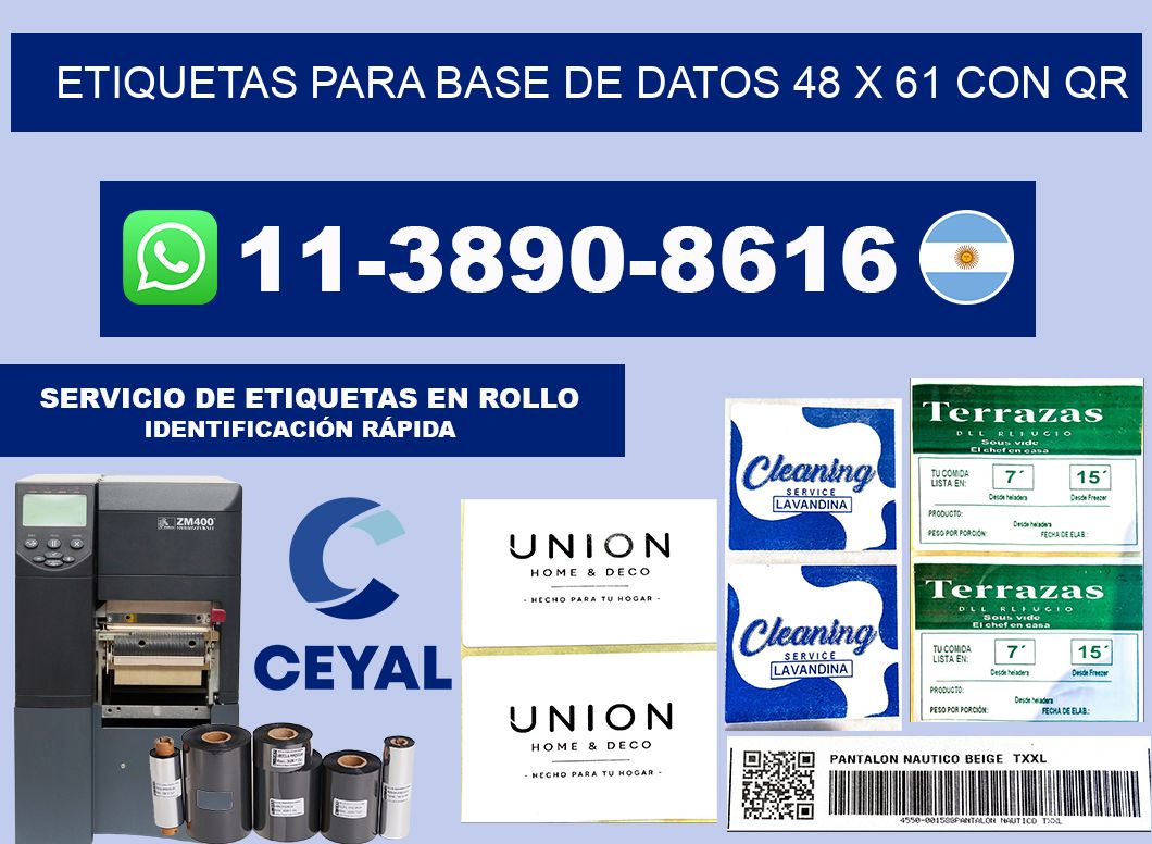 etiquetas para base de datos 48 x 61 con QR