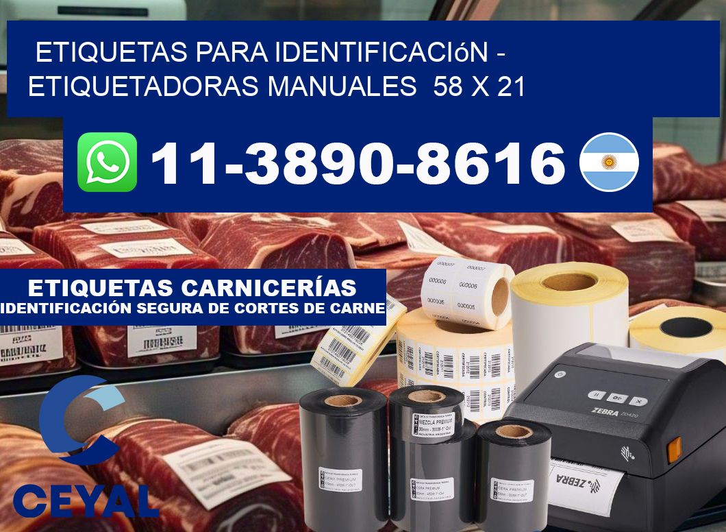 etiquetas para identificación - Etiquetadoras Manuales  58 x 21