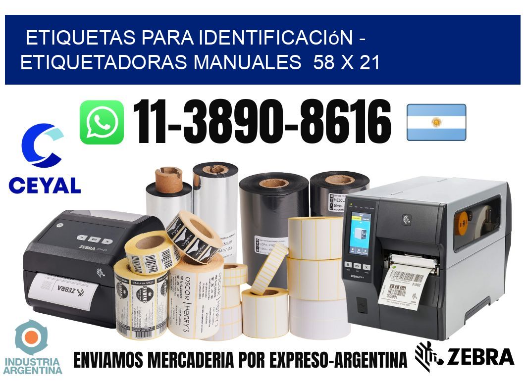 etiquetas para identificación - Etiquetadoras Manuales  58 x 21