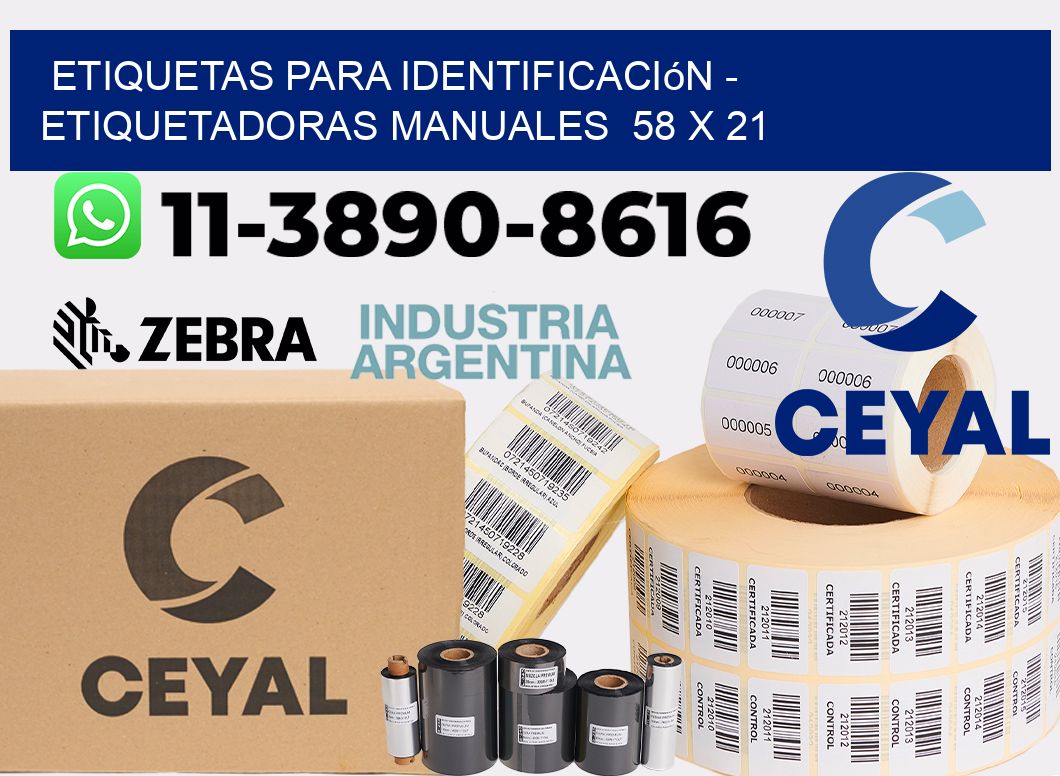 etiquetas para identificación - Etiquetadoras Manuales  58 x 21