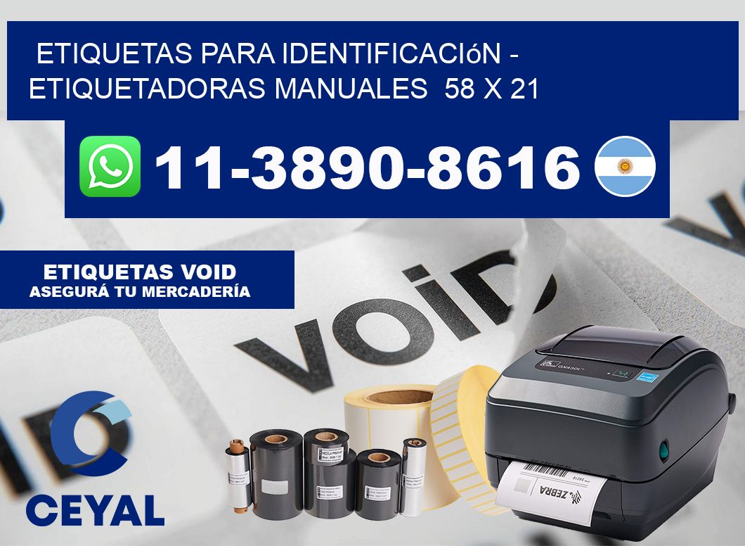 etiquetas para identificación - Etiquetadoras Manuales  58 x 21