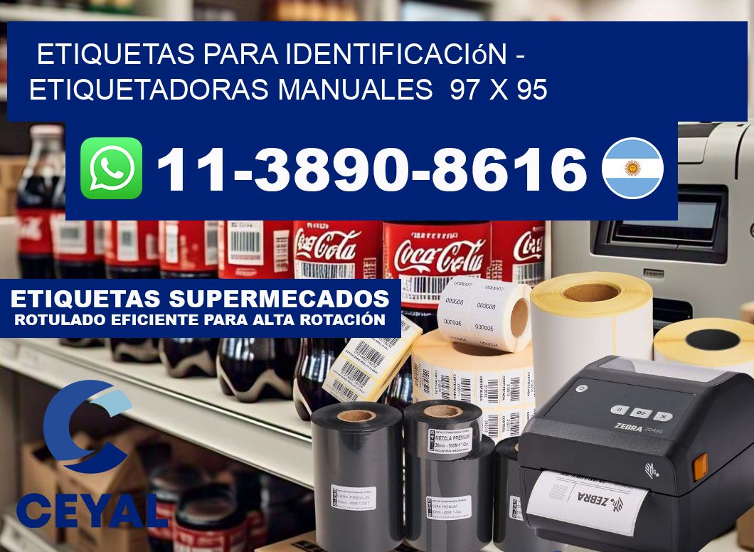 etiquetas para identificación - Etiquetadoras Manuales  97 x 95