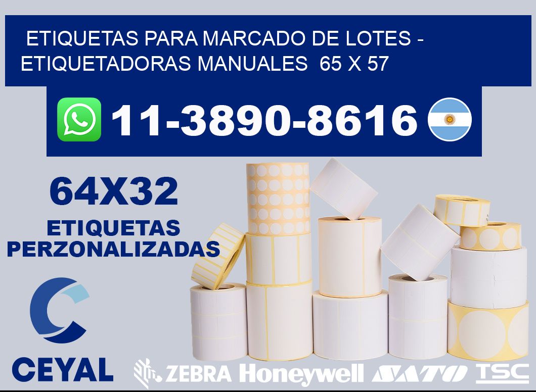 etiquetas para marcado de lotes - Etiquetadoras Manuales  65 x 57