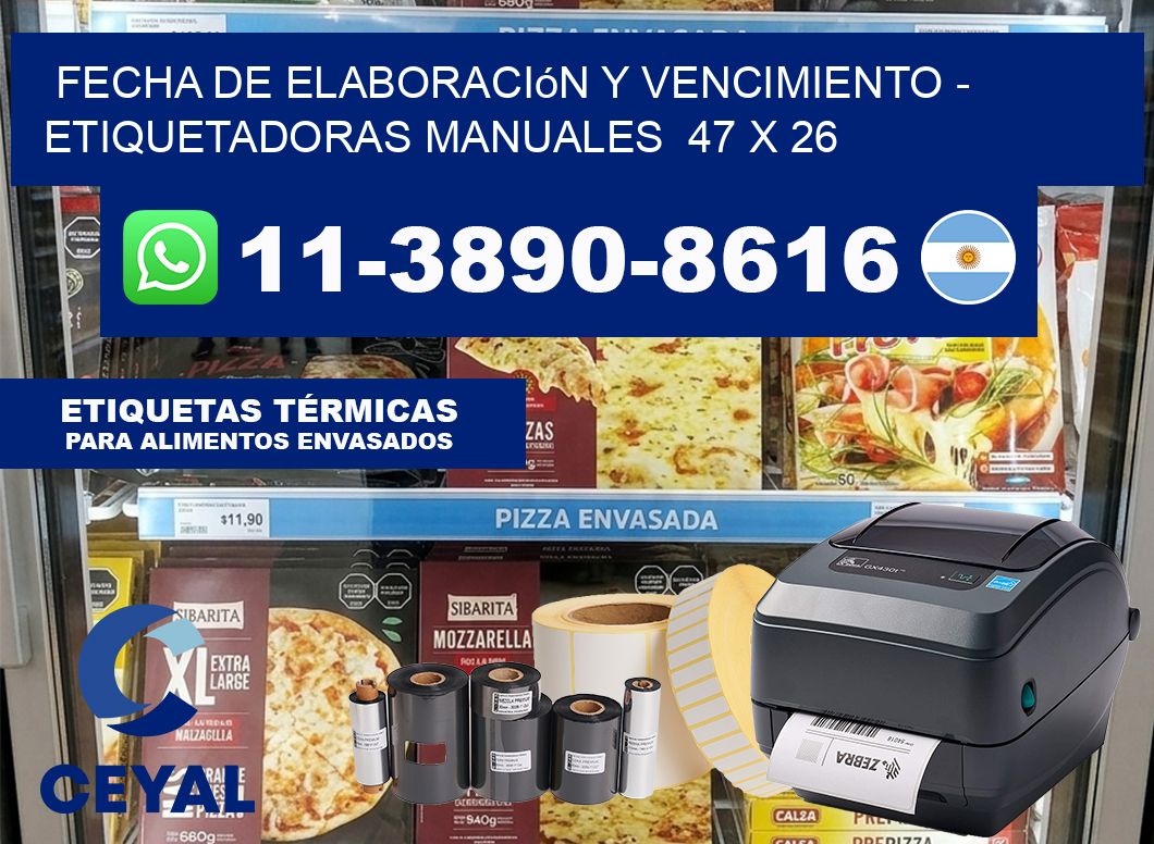 fecha de elaboración y vencimiento – Etiquetadoras Manuales  47 x 26