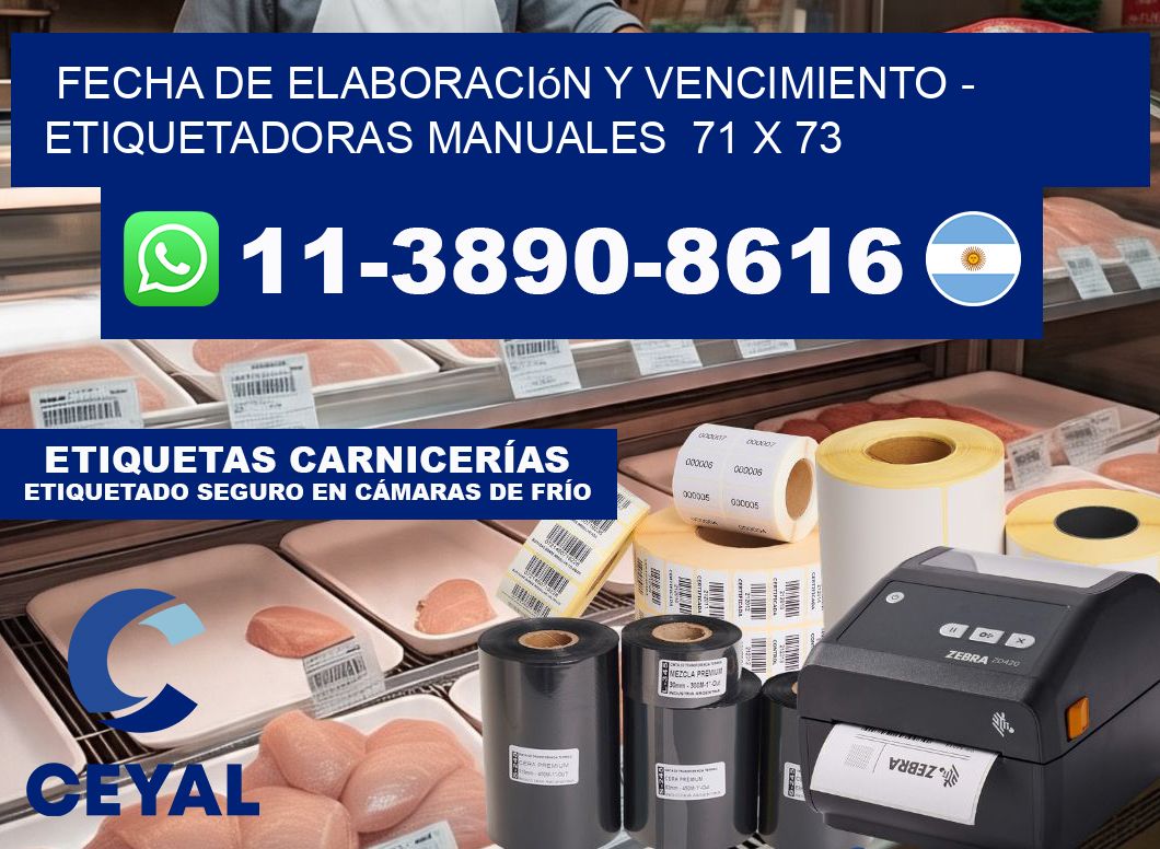 fecha de elaboración y vencimiento - Etiquetadoras Manuales  71 x 73