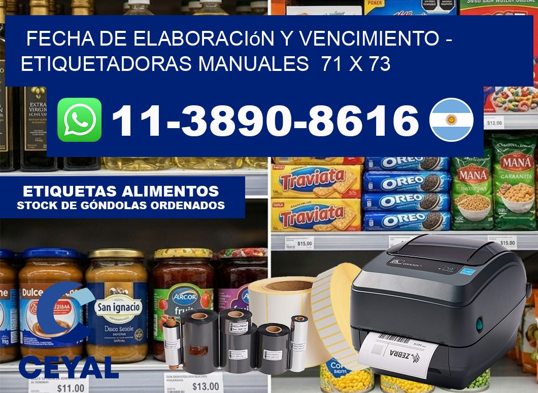 fecha de elaboración y vencimiento – Etiquetadoras Manuales  71 x 73