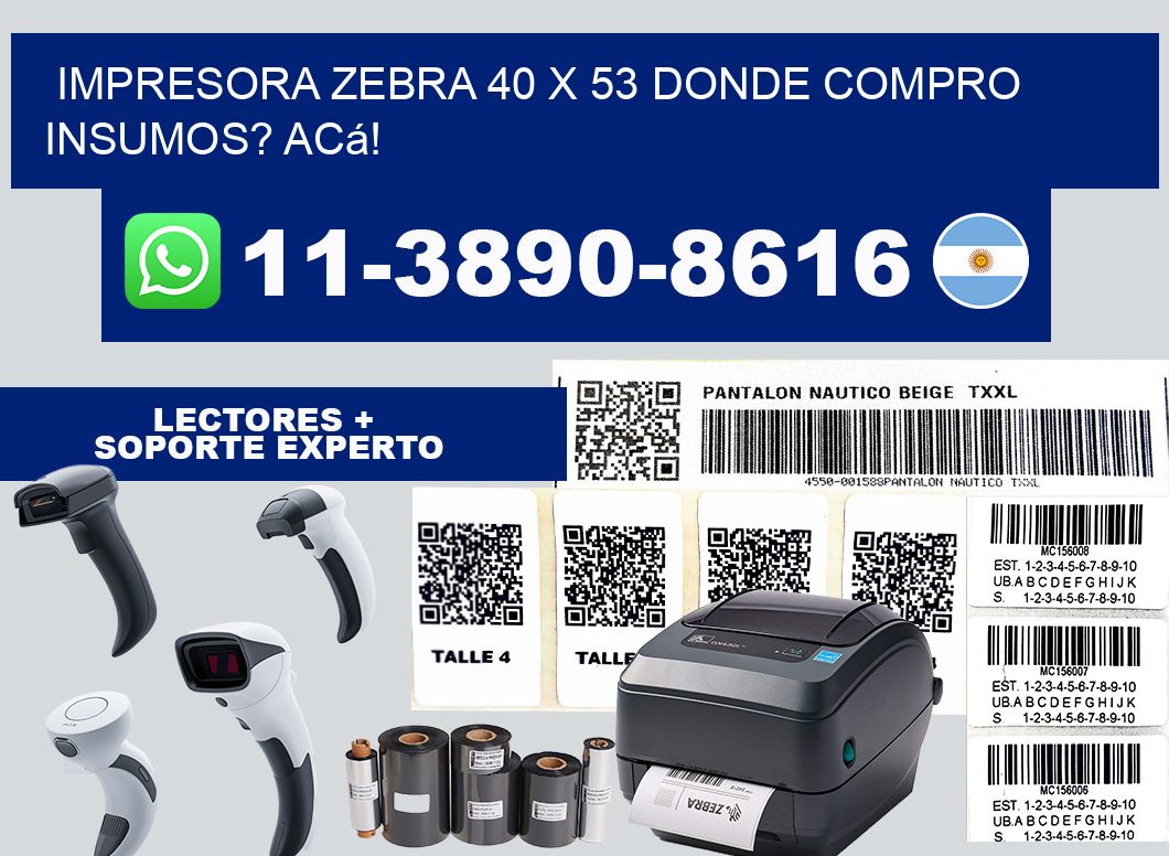 impresora zebra 40 x 53 Donde compro insumos? Acá!