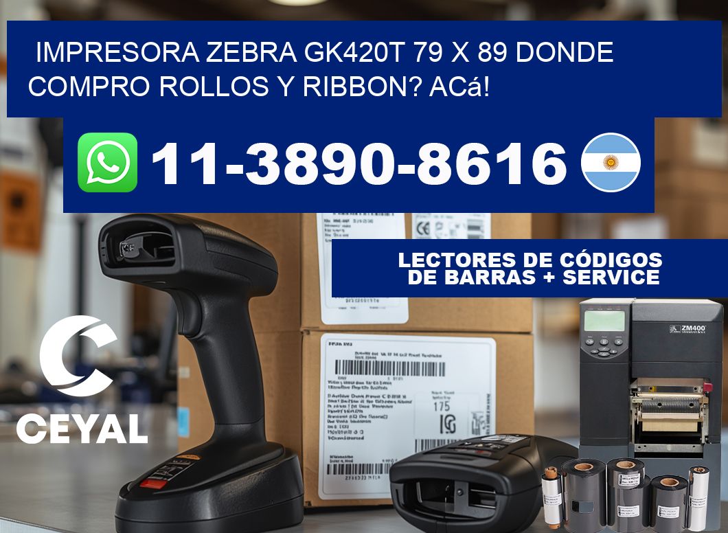 impresora zebra gk420t 79 x 89 Donde compro rollos y ribbon? Acá!