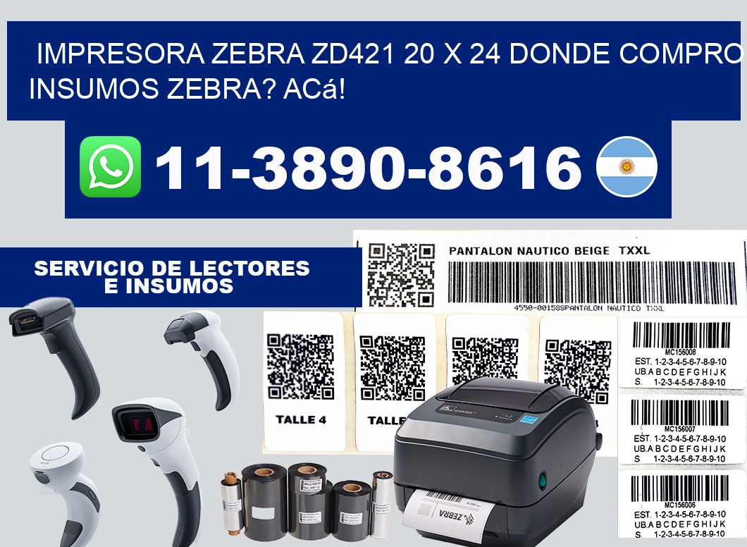 impresora zebra zd421 20 x 24 Donde compro insumos zebra? Acá!
