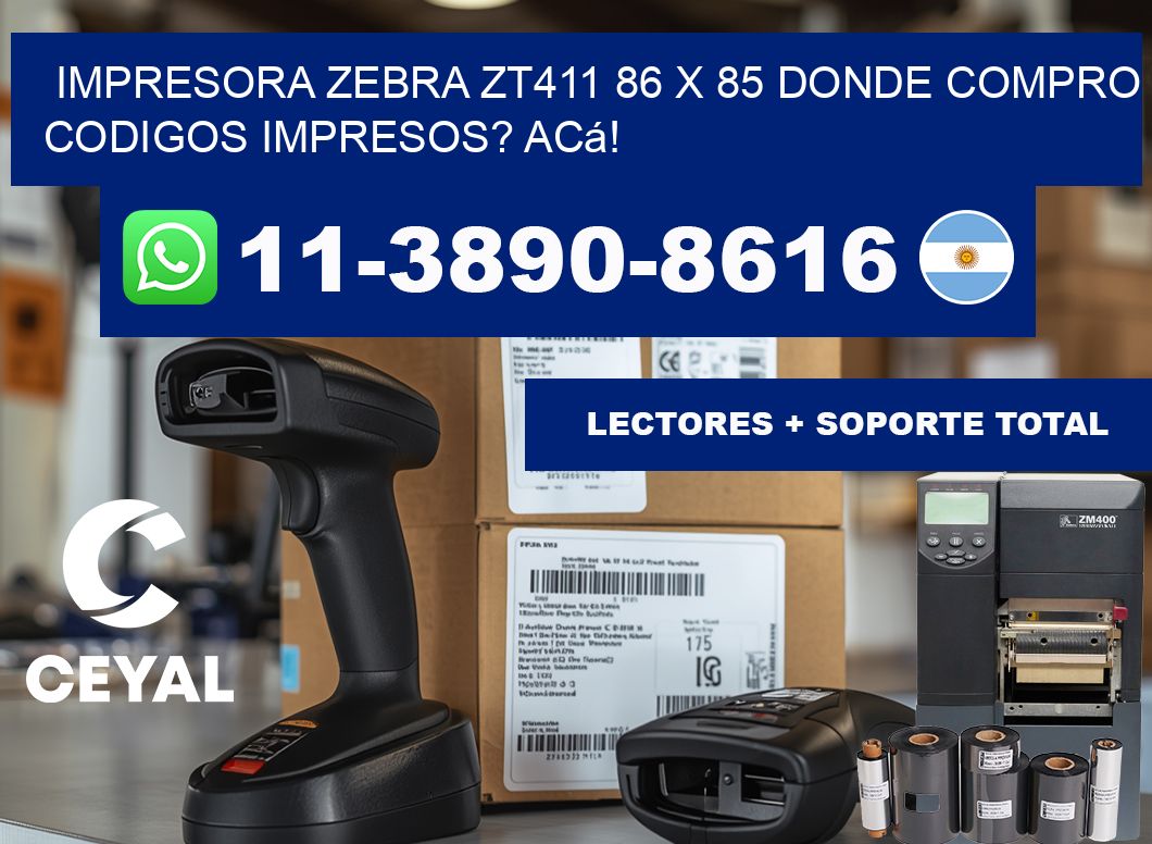 impresora zebra zt411 86 x 85 Donde compro codigos impresos? Acá!