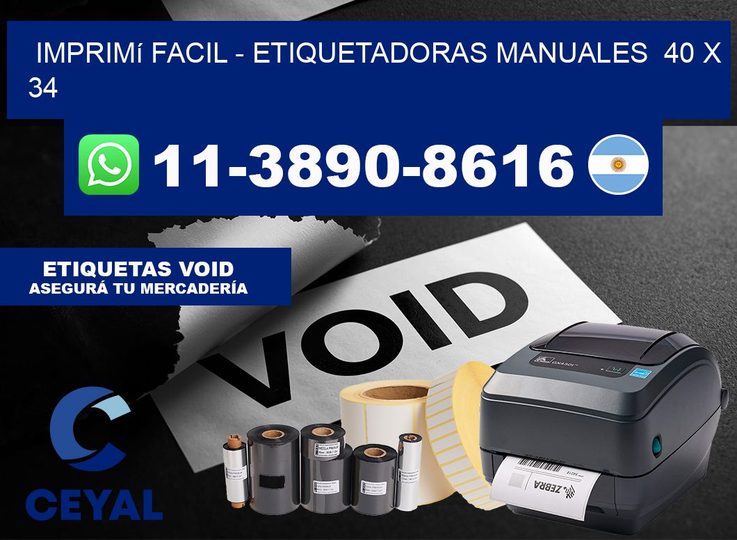 imprimí facil - Etiquetadoras Manuales  40 x 34