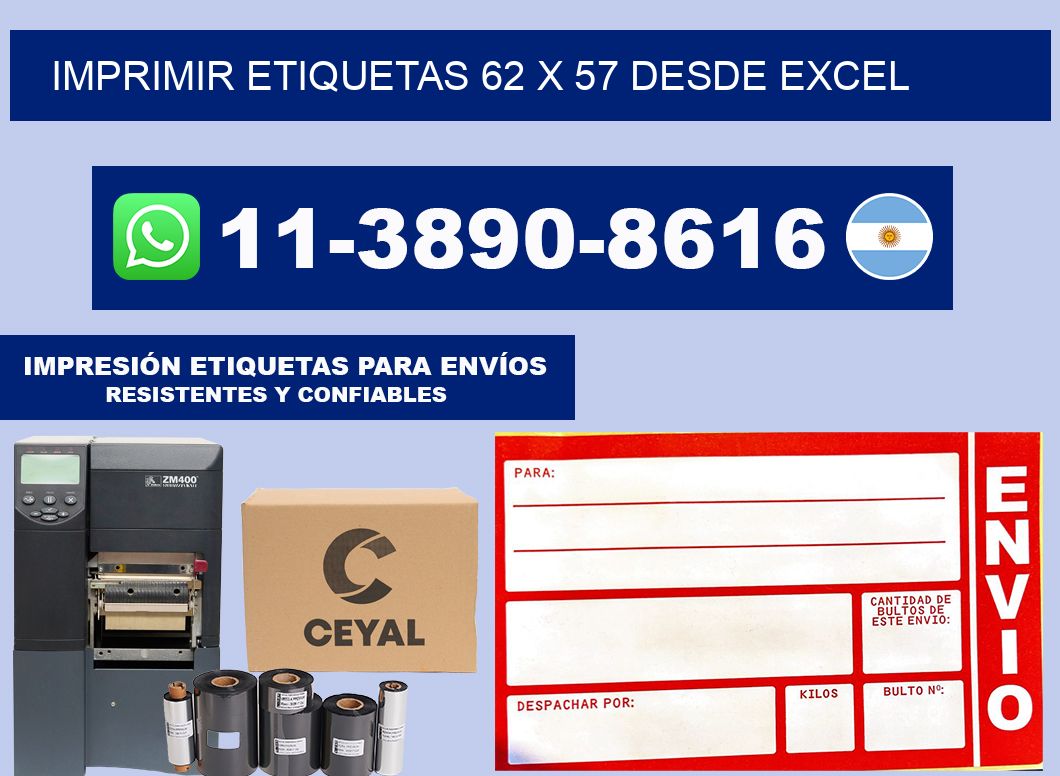 imprimir etiquetas 62 x 57 desde excel