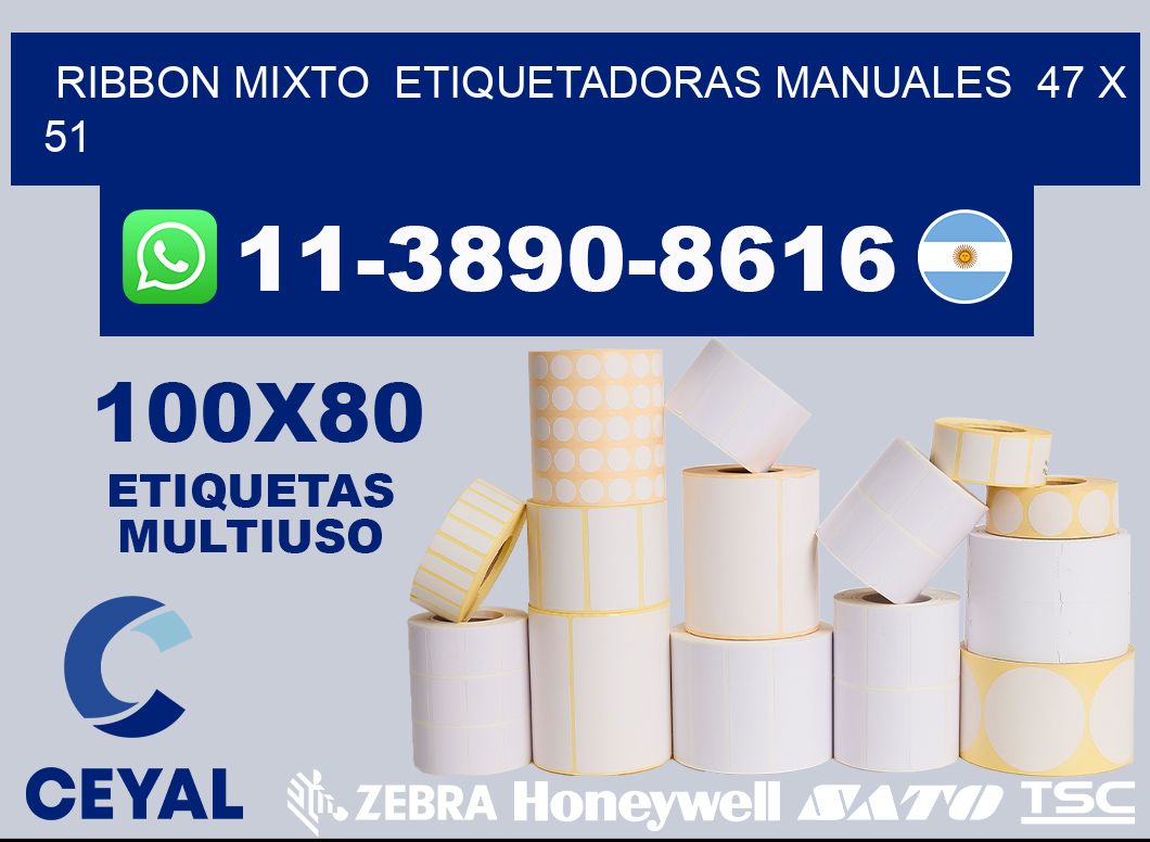 ribbon mixto Etiquetadoras Manuales 47 x 51