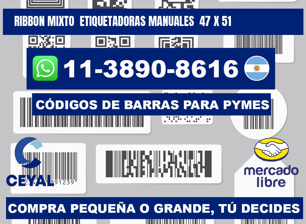 ribbon mixto Etiquetadoras Manuales 47 x 51